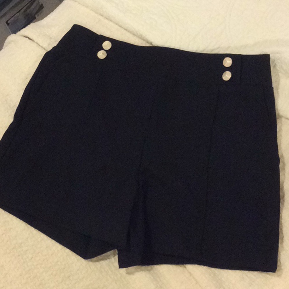 Sophie Rue Black Shorts with Decorative Buttons